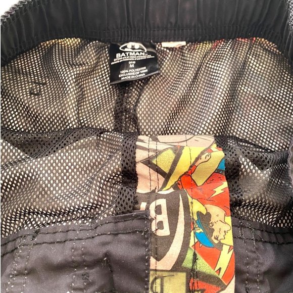 DC Comics Swim Trunks Men Size 32 Black Retro Batman Robin Superman Board Shorts - Picture 11 of 14